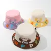 New children's hats, cute cartoon animal windproof rope fisherman hats for spring and autumn, versatile basin hats for boys and girls to shade the sun details Picture